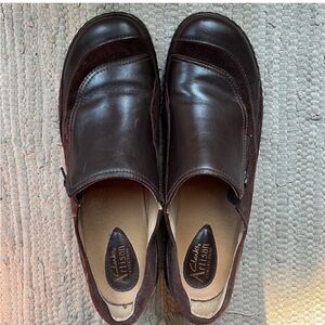 Clarks Rich Brown Leather Slip-Ons